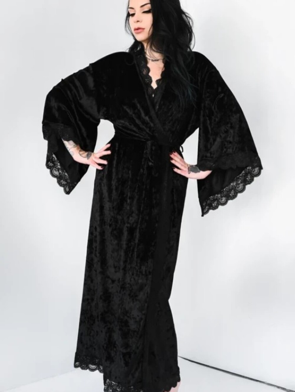Foxblood Limited Edition Black Velvet Bathory Robe XS/S